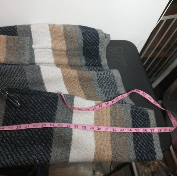 Chico's Multi Stripe Coatigan with safety pin closure, size 3/L/16 - Picture 12 of 14